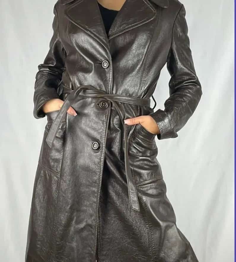 Ormar.app | sajt za prodaju garderobe | Vintage kozni mantil 36/38