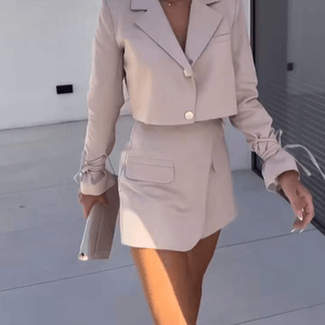Cropped Faux leather Jacket
