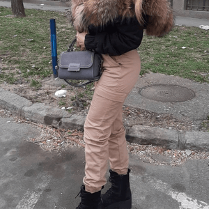 Cropped Faux leather Jacket