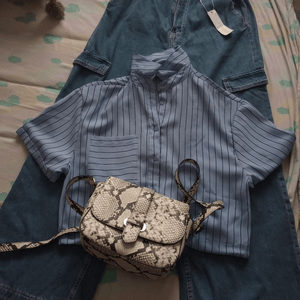 Cropped Faux leather Jacket